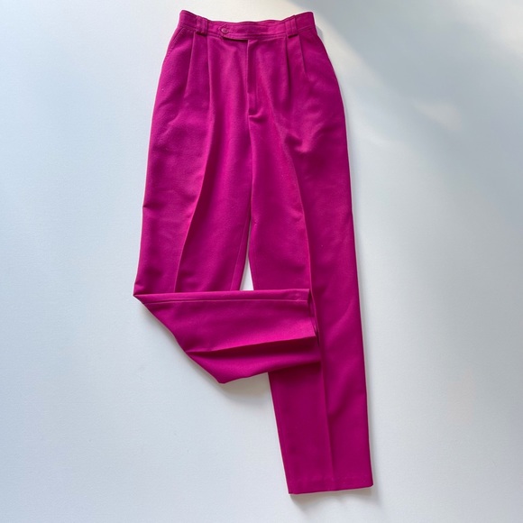 Vintage Magenta High Rise Pleat Front Pants xs s - Picture 2 of 5